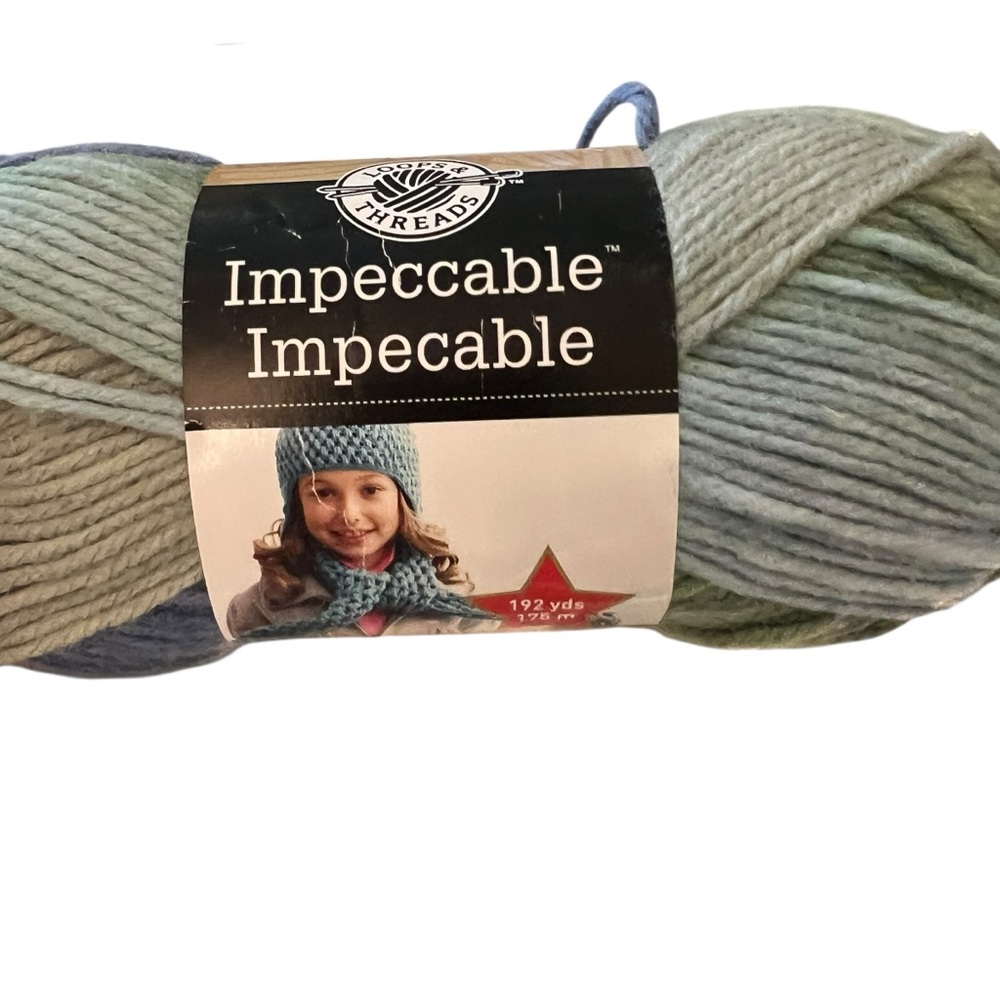 IMPECCABLE Yarn Skein in SEASIDE #02002 by‎ Loops & Thread 3.5 oz 192 yds